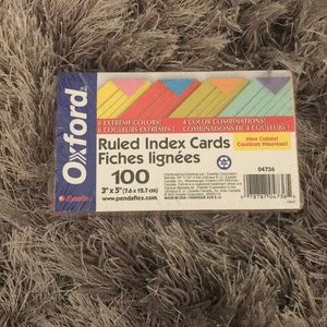 Ruled index cards fiches lignees